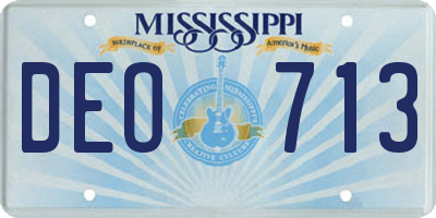 MS license plate DEO713