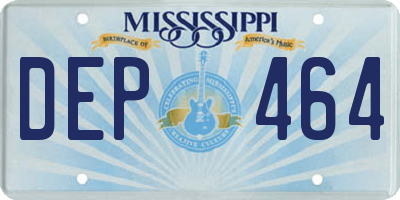MS license plate DEP464
