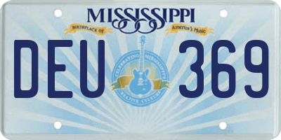 MS license plate DEU369
