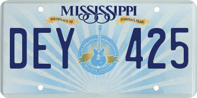 MS license plate DEY425