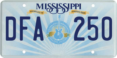 MS license plate DFA250