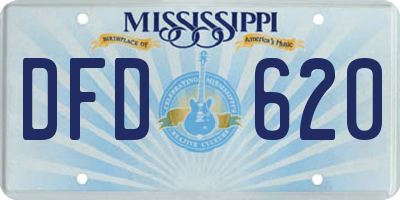 MS license plate DFD620