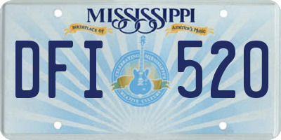 MS license plate DFI520