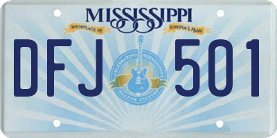 MS license plate DFJ501
