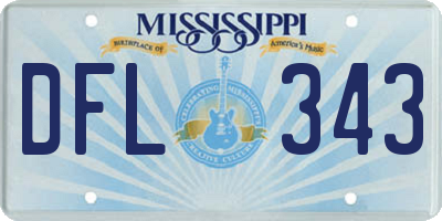 MS license plate DFL343