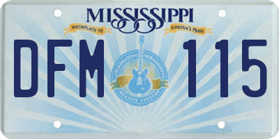 MS license plate DFM115