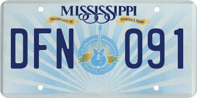 MS license plate DFN091