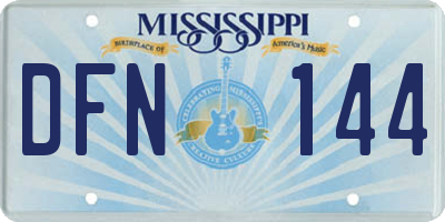 MS license plate DFN144