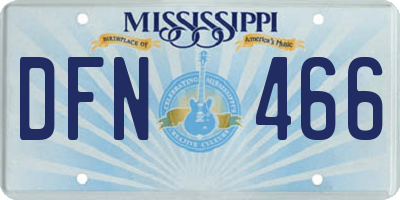 MS license plate DFN466