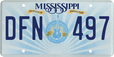 MS license plate DFN497