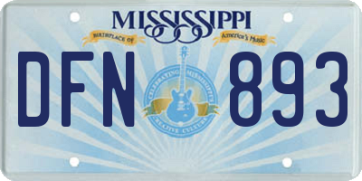 MS license plate DFN893