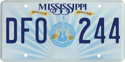 MS license plate DFO244