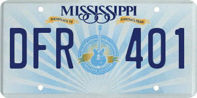 MS license plate DFR401