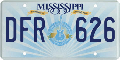 MS license plate DFR626