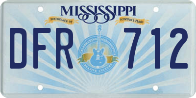 MS license plate DFR712
