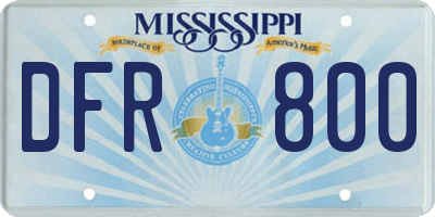 MS license plate DFR800