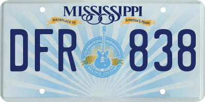 MS license plate DFR838