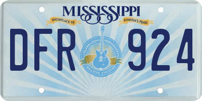 MS license plate DFR924