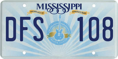 MS license plate DFS108