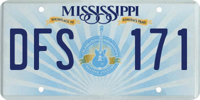 MS license plate DFS171