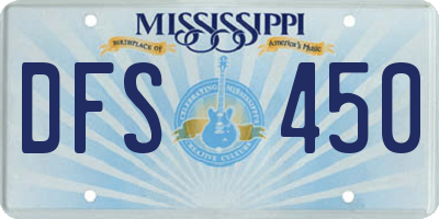 MS license plate DFS450