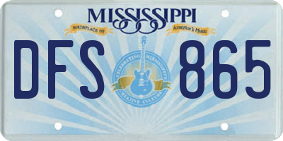 MS license plate DFS865