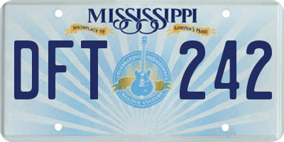 MS license plate DFT242
