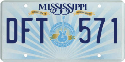 MS license plate DFT571