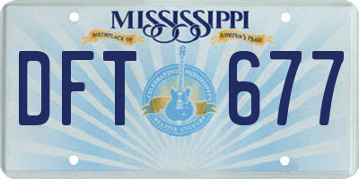 MS license plate DFT677