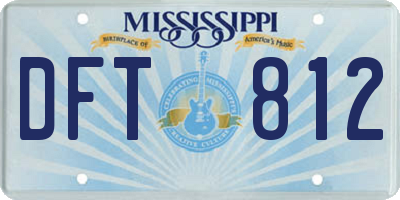MS license plate DFT812