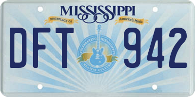 MS license plate DFT942