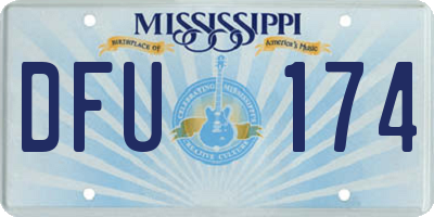 MS license plate DFU174