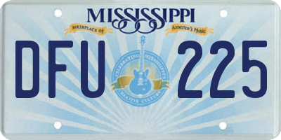 MS license plate DFU225