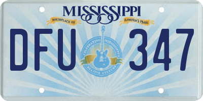 MS license plate DFU347