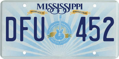 MS license plate DFU452