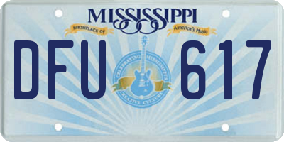 MS license plate DFU617