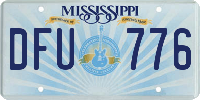 MS license plate DFU776