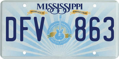 MS license plate DFV863