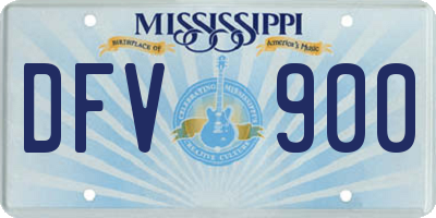 MS license plate DFV900