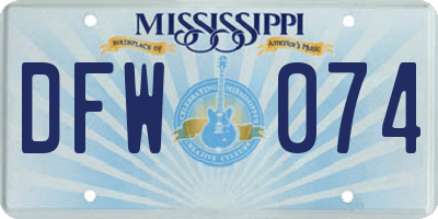 MS license plate DFW074