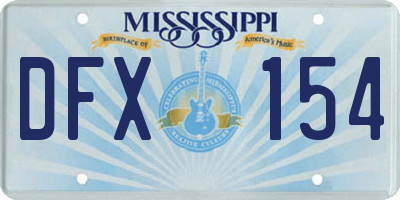MS license plate DFX154