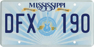 MS license plate DFX190
