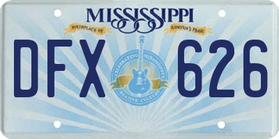 MS license plate DFX626