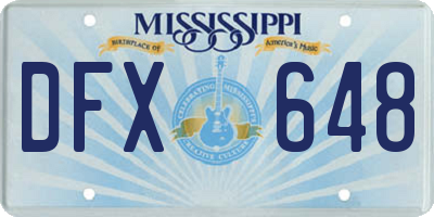 MS license plate DFX648