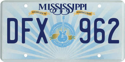MS license plate DFX962