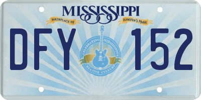 MS license plate DFY152