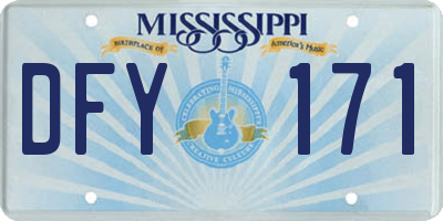 MS license plate DFY171