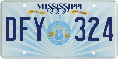 MS license plate DFY324