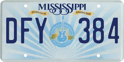 MS license plate DFY384