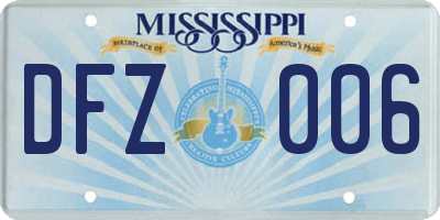 MS license plate DFZ006